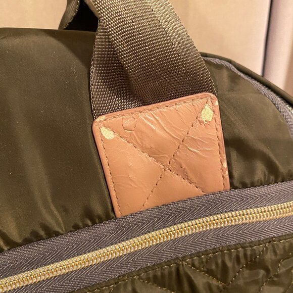 Skip Hop Chelsea 6-in-1 Diaper Backpack Bag Olive Green Quilted 14x16 (No Pad) - Picture 3 of 9